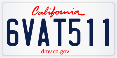 CA license plate 6VAT511
