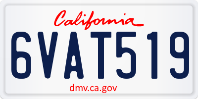 CA license plate 6VAT519