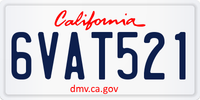 CA license plate 6VAT521
