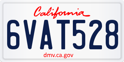 CA license plate 6VAT528