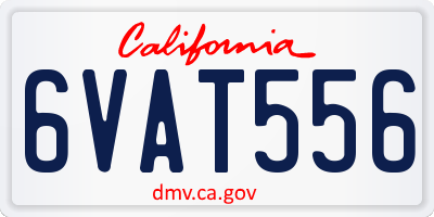 CA license plate 6VAT556