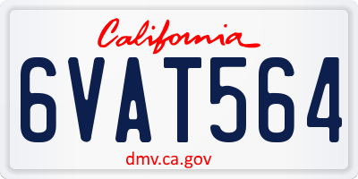 CA license plate 6VAT564