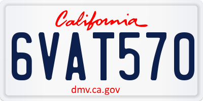 CA license plate 6VAT570