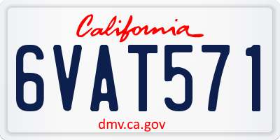 CA license plate 6VAT571