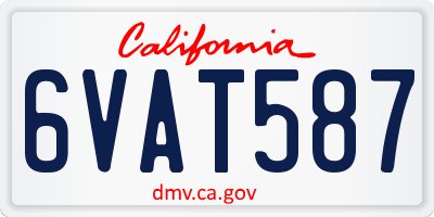 CA license plate 6VAT587