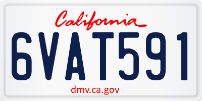 CA license plate 6VAT591