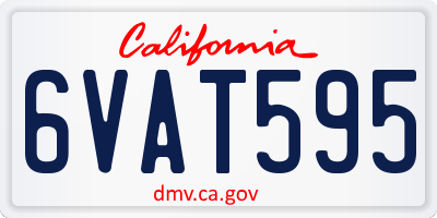 CA license plate 6VAT595
