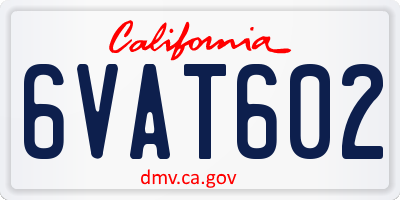 CA license plate 6VAT602