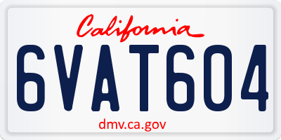 CA license plate 6VAT604