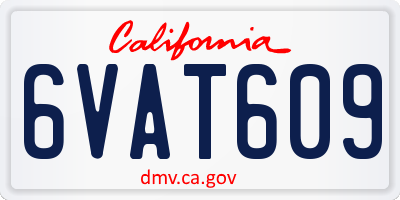 CA license plate 6VAT609
