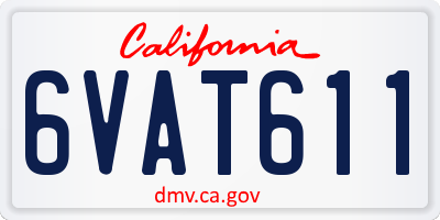 CA license plate 6VAT611