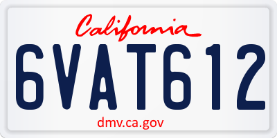 CA license plate 6VAT612