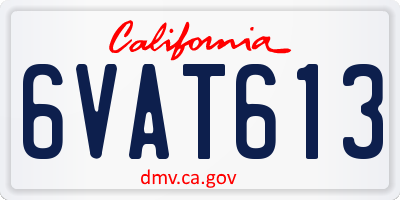 CA license plate 6VAT613