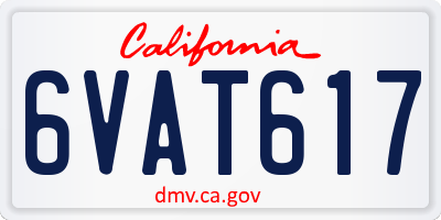 CA license plate 6VAT617
