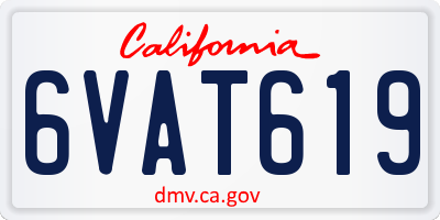 CA license plate 6VAT619