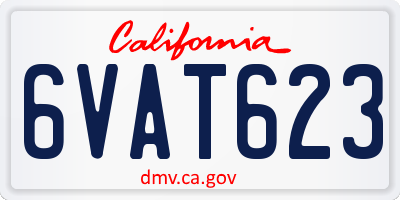 CA license plate 6VAT623