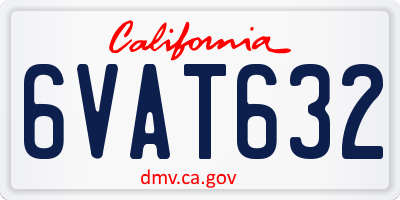 CA license plate 6VAT632