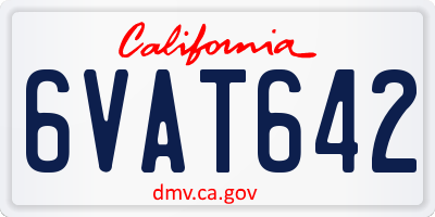 CA license plate 6VAT642