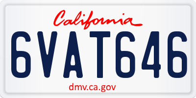 CA license plate 6VAT646
