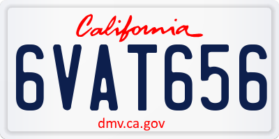 CA license plate 6VAT656
