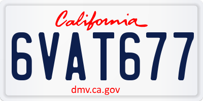 CA license plate 6VAT677