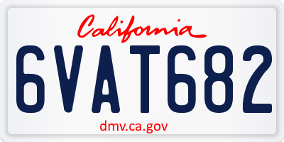 CA license plate 6VAT682