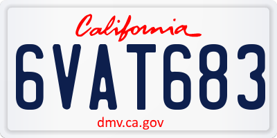 CA license plate 6VAT683