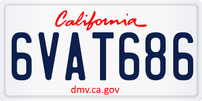 CA license plate 6VAT686