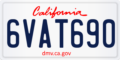 CA license plate 6VAT690