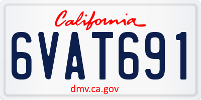 CA license plate 6VAT691