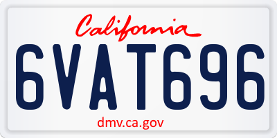 CA license plate 6VAT696