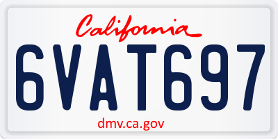 CA license plate 6VAT697