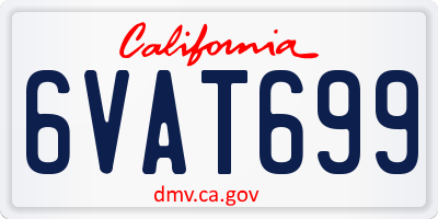 CA license plate 6VAT699