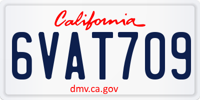 CA license plate 6VAT709