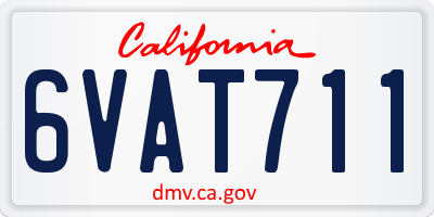 CA license plate 6VAT711