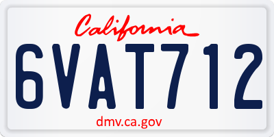 CA license plate 6VAT712
