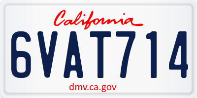 CA license plate 6VAT714