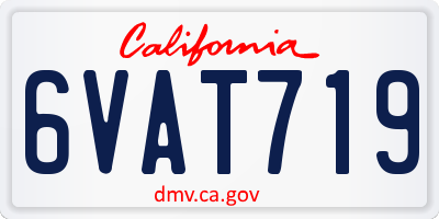 CA license plate 6VAT719
