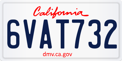 CA license plate 6VAT732