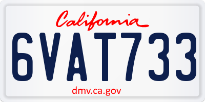 CA license plate 6VAT733