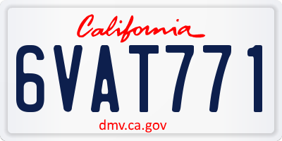 CA license plate 6VAT771