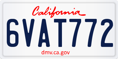 CA license plate 6VAT772