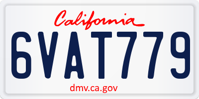 CA license plate 6VAT779