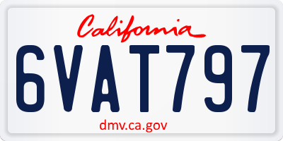 CA license plate 6VAT797
