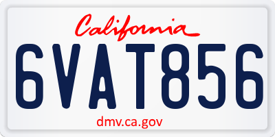 CA license plate 6VAT856