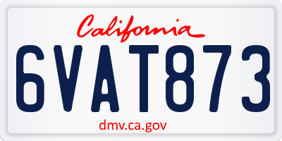 CA license plate 6VAT873