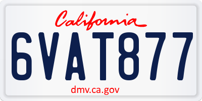 CA license plate 6VAT877