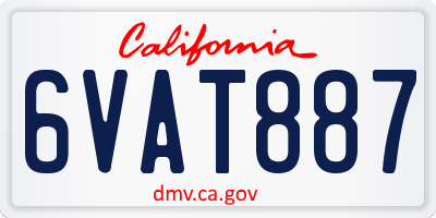 CA license plate 6VAT887