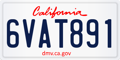 CA license plate 6VAT891