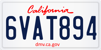 CA license plate 6VAT894